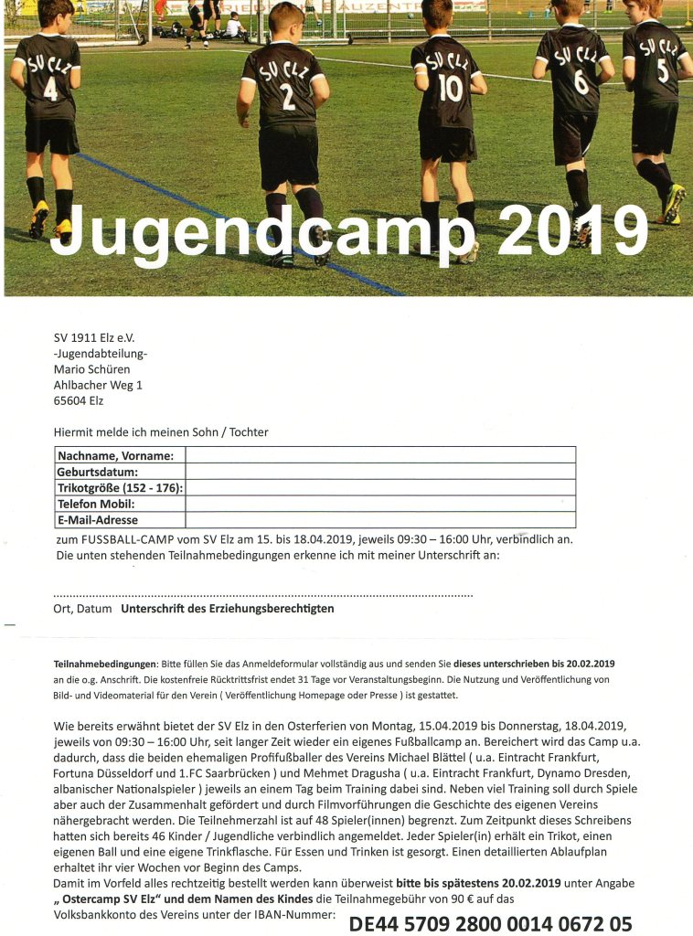 !!! Fussballcamp in den Osterferien - nur noch drei Plätze frei !!!